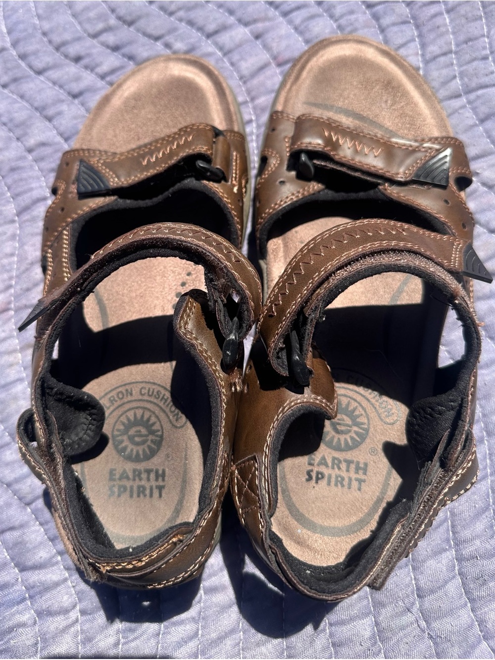 Earth Spirit adult Brown Hook-and-Loop Outdoor Sandals